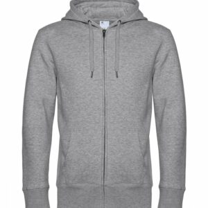 B&C KING Zipped Hood - Heather Grey, XS