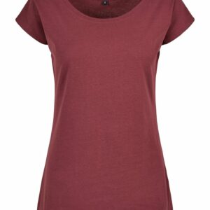 Women's wide neck tee - Cherry, XS