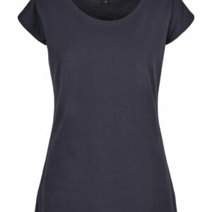 Women's wide neck tee - Navy, XS