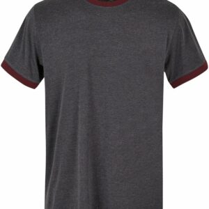 Ringer tee - Charcoal/Cherry, XS