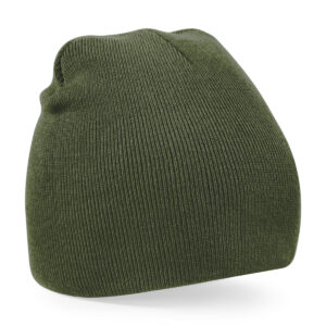 Two-tone pull-on beanie - Olive Green, One size