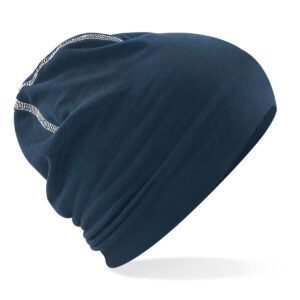 Hemsedal cotton beanie - French Navy/White, One size