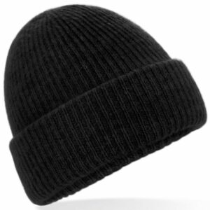 Cosy ribbed beanie - Black Marl, One size