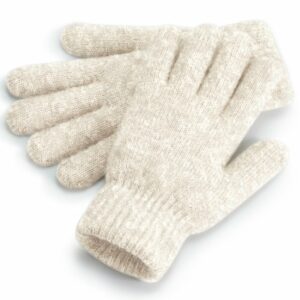 Cosy ribbed-cuff gloves - Almond Marl, One size