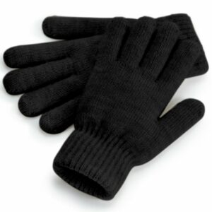 Cosy ribbed-cuff gloves - Black Marl, One size