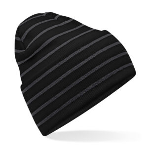 Original deep-cuffed striped beanie - Black/Graphite Grey, One size