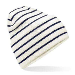 Original deep-cuffed striped beanie - Soft White/French Navy, One size
