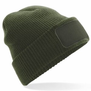 Thinsulate™ patch beanie - Olive Green, One size
