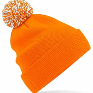 Snowstar® beanie - Orange/White, One size