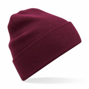 Organic cotton original cuffed beanie - Burgundy, One size