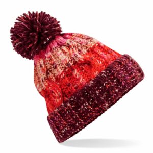Corkscrew pom pom beanie - Cherry Sherbet, One size
