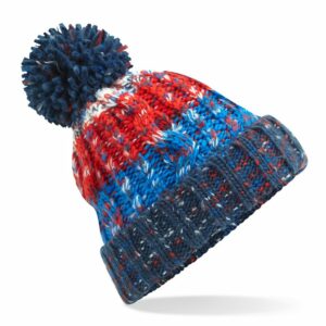 Corkscrew pom pom beanie - Chilli Blues, One size