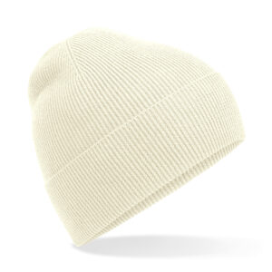 Organic cotton fine knit beanie - Sand, One size