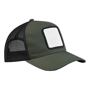 Appliqué patch 5-panel trucker - Olive Green/Black, One size