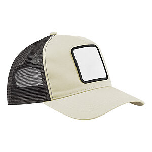 Appliqué patch 5-panel trucker - Stone/Shadow Grey, One size