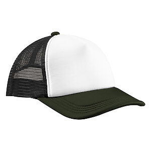 Retro 5-panel trucker - Black/Dark Olive, One size