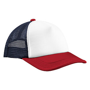 Retro 5-panel trucker - Navy/Red, One size