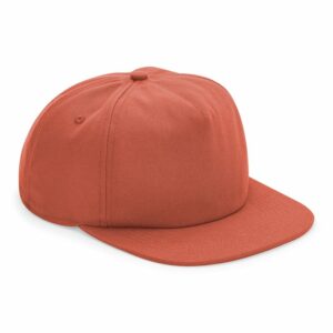 Organic cotton unstructured 5-panel cap - Terracotta, One size