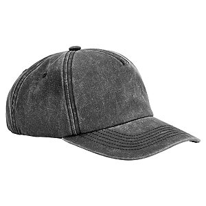 Relaxed 5-panel vintage cap - Vintage Black, One size