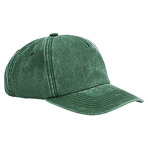 Relaxed 5-panel vintage cap - Vintage Bottle Green, One size