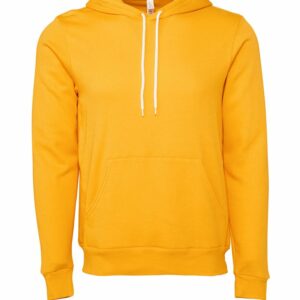 Unisex polycotton fleece pullover hoodie - Gold, XS