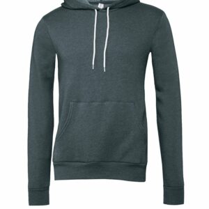Unisex polycotton fleece pullover hoodie - Heather Slate, XS