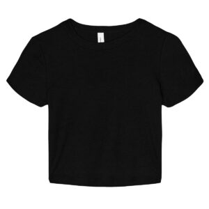 Women’s micro rib baby t-shirt - Solid Black Blend, XS