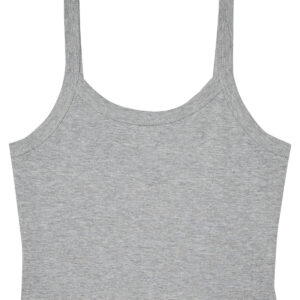 Women’s micro rib spaghetti strap tank - Athletic Heather, XS