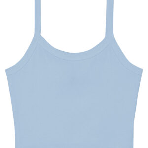 Women’s micro rib spaghetti strap tank - Solid Baby Blue Blend, XS