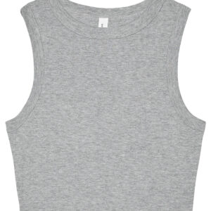 Women’s micro rib muscle crop tank - Athletic Heather, XS