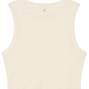 Women’s micro rib muscle crop tank - Solid Natural Blend, XS
