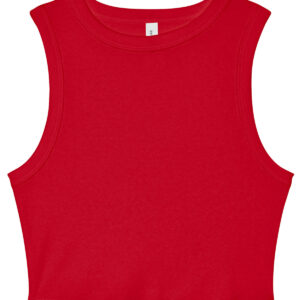 Women’s micro rib muscle crop tank - Solid Red Blend, XS