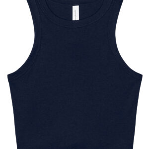 Women’s micro rib racer tank - Solid Navy Blend, XS