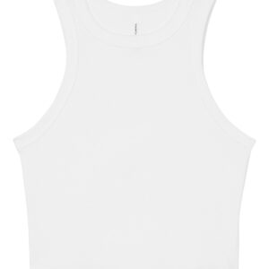 Women’s micro rib racer tank - Solid White Blend, XS