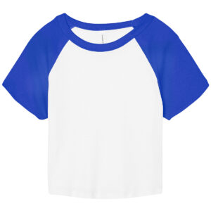 Women’s micro rib raglan baby t-shirt - White/True Royal, XS
