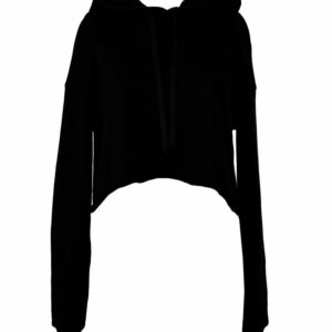 Women's cropped fleece hoodie - Black, S