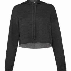Women's cropped fleece hoodie - Dark Grey Heather, S