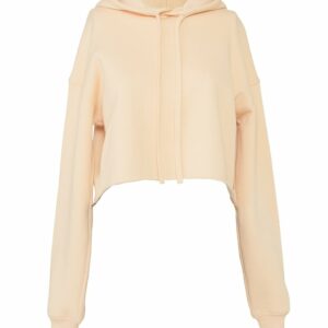 Women's cropped fleece hoodie - Heather Dust, S