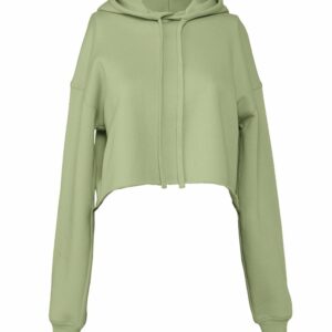 Women's cropped fleece hoodie - Military Green, S