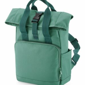 Recycled mini twin handle roll-top backpack - Sage Green, One size