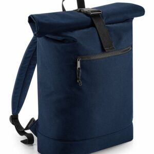 Recycled rolled-top backpack - Navy, One size