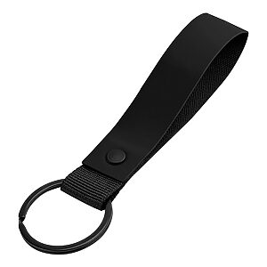 Matte PU keyring - Black, One size