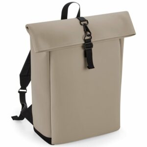 Matte PU rolltop backpack - Clay, One size