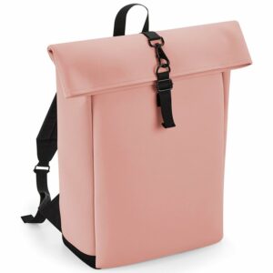 Matte PU rolltop backpack - Nude Pink, One size