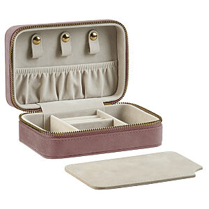 Velvet travel jewellery box - Rose Quartz, One size
