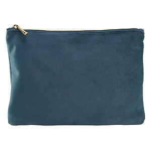 Velvet accessory pouch - Blue Topaz, S