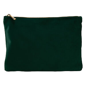Velvet accessory pouch - Dark Emerald, S