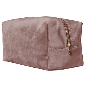 Velvet toiletry/accessory case - Rose Quartz, M