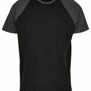 Raglan contrast tee - Black/Charcoal, S