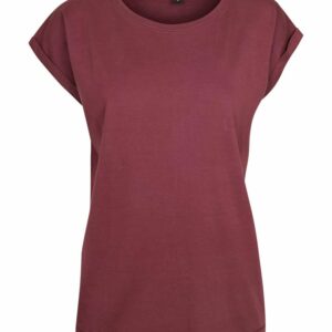 Women's extended shoulder tee - Cherry, XS